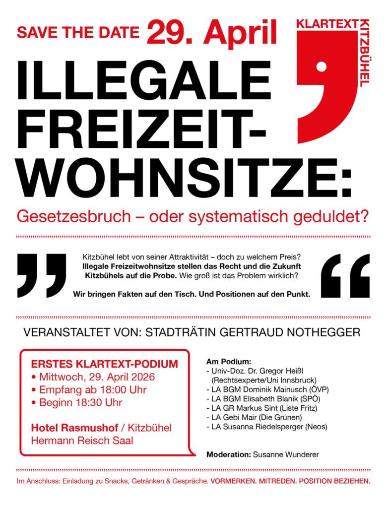 Illegale Freizeitwohnsitze: Podiumsdiskussion